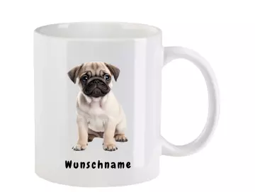 Tasse mit Mops