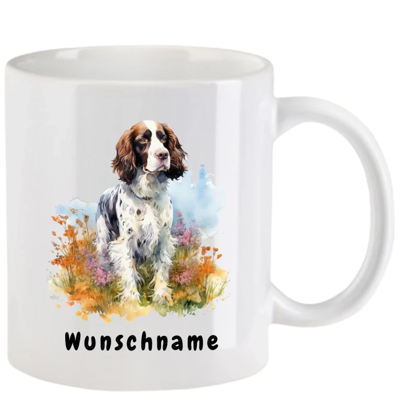 Tasse mit Jagdhund aquarell