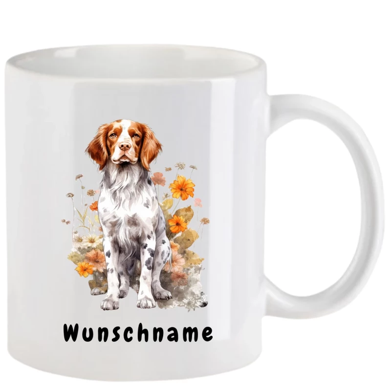 Tasse mit Jagdhund aquarell