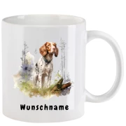 Tasse mit Jagdhund aquarell