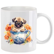 Tasse mit Mops aquarell Teil 2