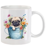 Tasse mit Mops aquarell Teil 2