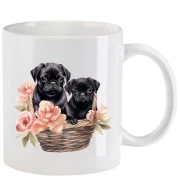 Tasse mit Mops aquarell Teil 2