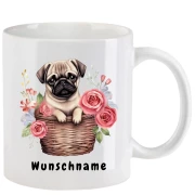 Tasse mit Mops aquarell Teil 2