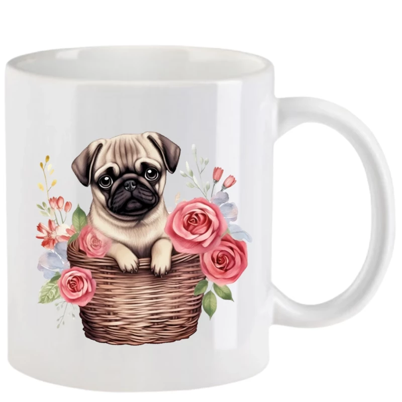 Tasse mit Mops aquarell Teil 2