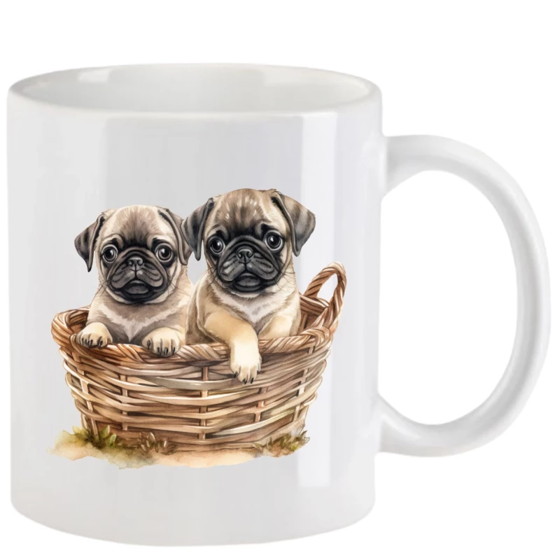 Tasse mit Mops aquarell Teil 2