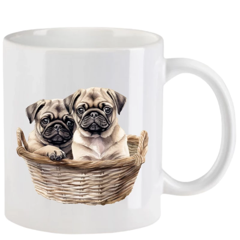 Tasse mit Mops aquarell Teil 2