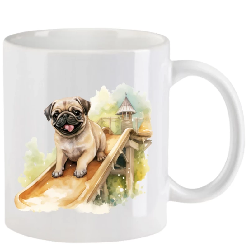 Tasse mit Mops aquarell Teil 3