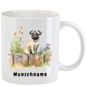 Tasse mit Mops aquarell Teil 3