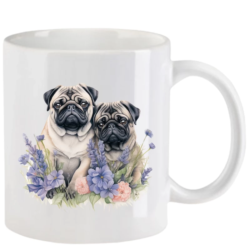 Tasse mit Mops aquarell Teil 3