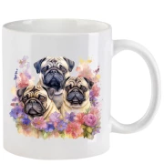 Tasse mit Mops aquarell Teil 3