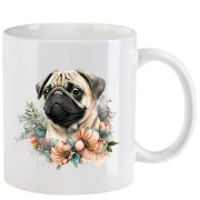 Tasse mit Mops aquarell Teil 3