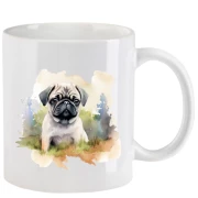 Tasse mit Mops aquarell Teil 3