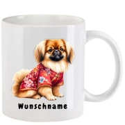 Tasse mit Pekinese aquarell