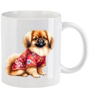 Tasse mit Pekinese aquarell