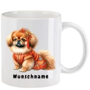 Tasse mit Pekinese aquarell