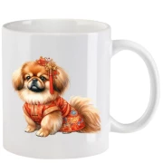 Tasse mit Pekinese aquarell