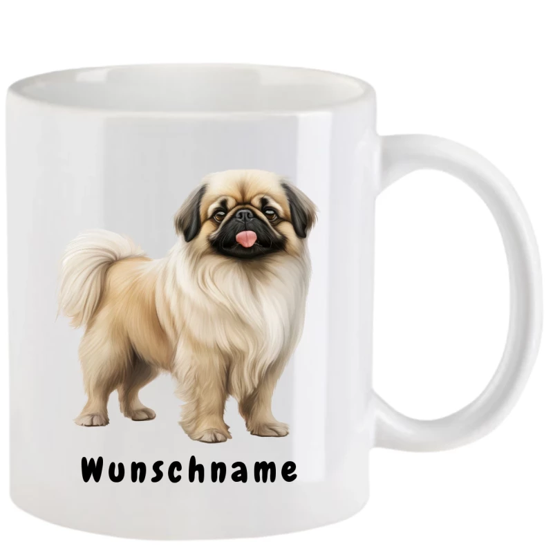 Tasse mit Pekinese aquarell