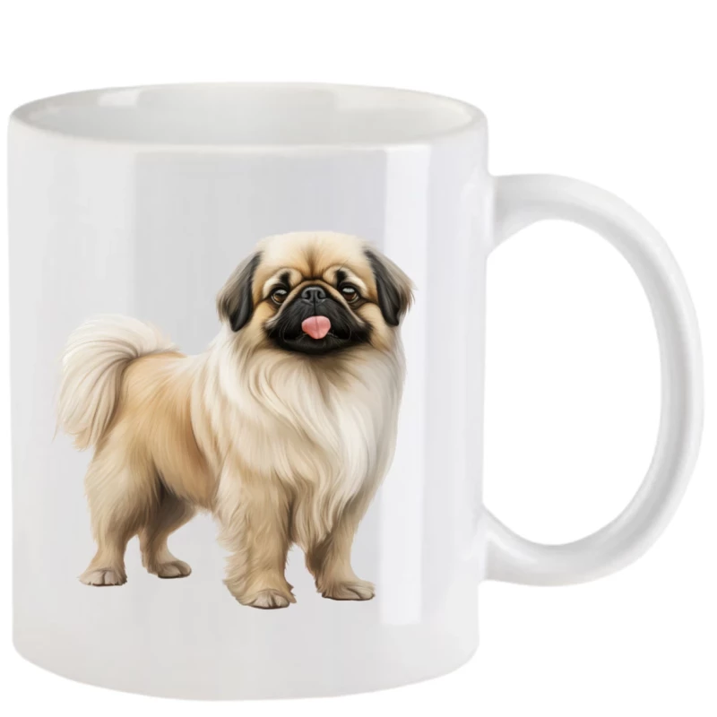 Tasse mit Pekinese aquarell