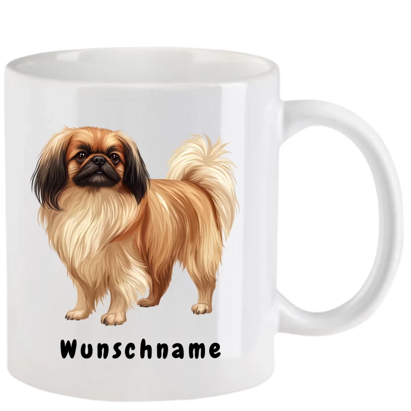 Tasse mit Pekinese aquarell