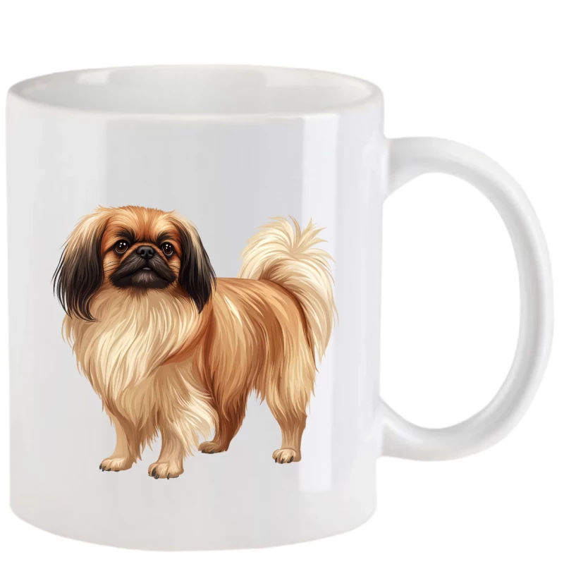 Tasse mit Pekinese aquarell