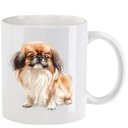 Tasse mit Pekinese aquarell