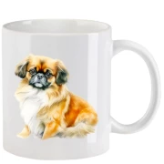 Tasse mit Pekinese aquarell