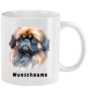 Tasse mit Pekinese aquarell