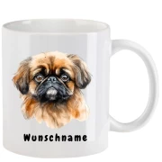 Tasse mit Pekinese aquarell