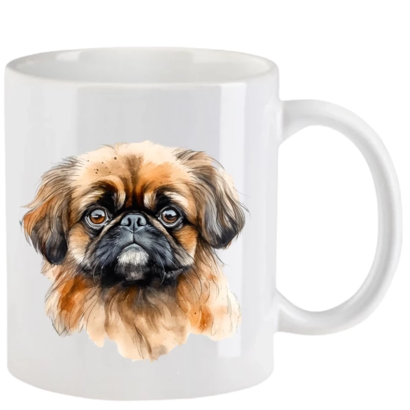 Tasse mit Pekinese aquarell