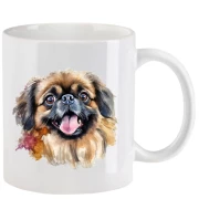 Tasse mit Pekinese aquarell