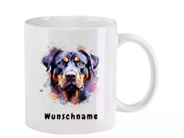 Tasse mit Rottweiler aquarell