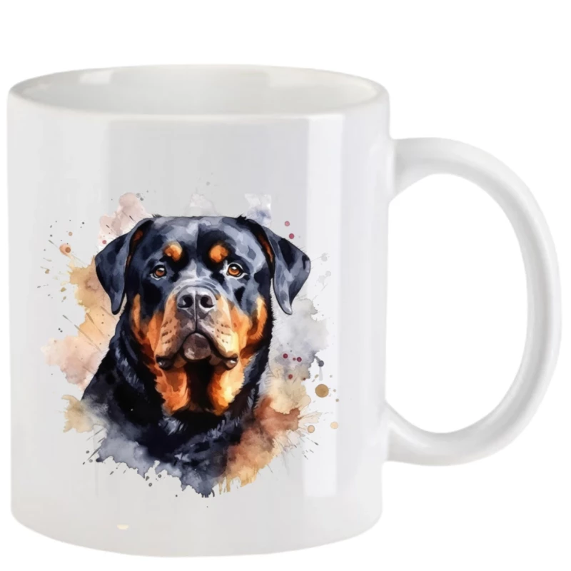 Tasse mit Rottweiler aquarell