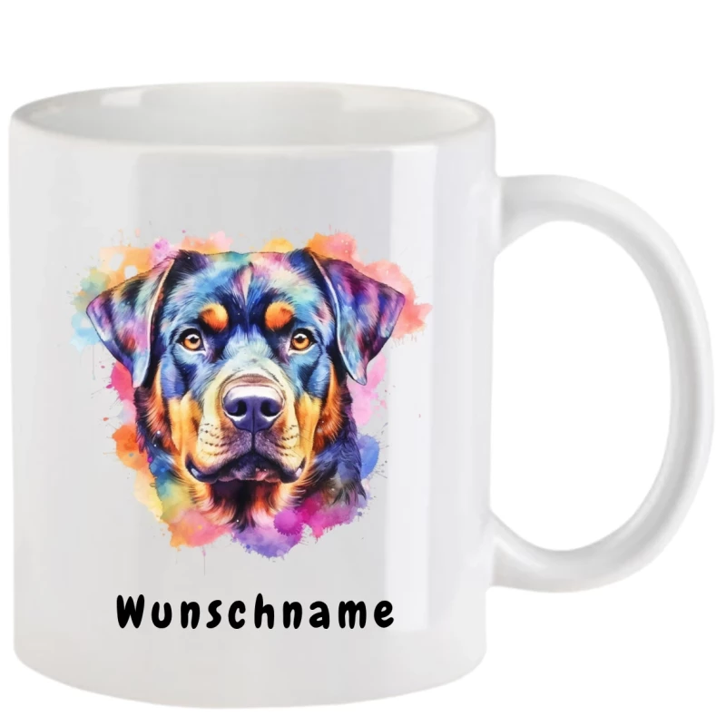 Tasse mit Rottweiler aquarell