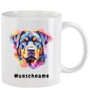 Tasse mit Rottweiler aquarell