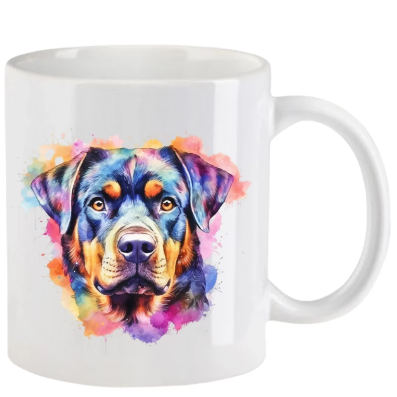 Tasse mit Rottweiler aquarell