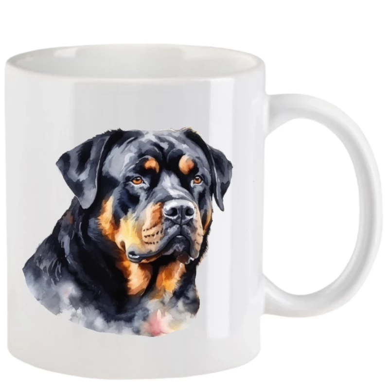 Tasse mit Rottweiler aquarell