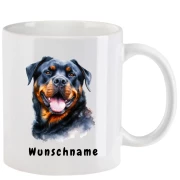 Tasse mit Rottweiler aquarell