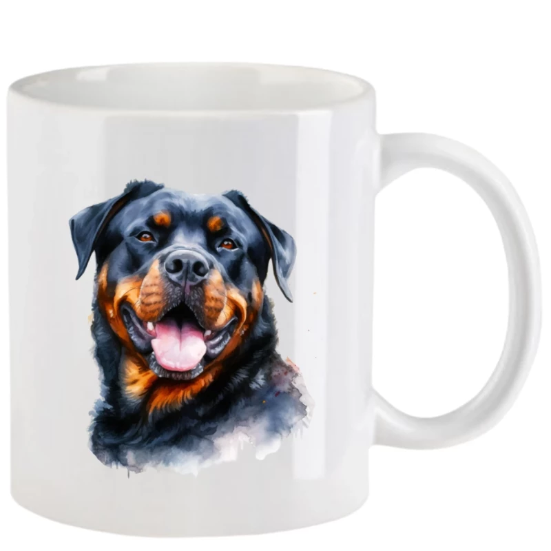 Tasse mit Rottweiler aquarell