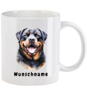 Tasse mit Rottweiler aquarell