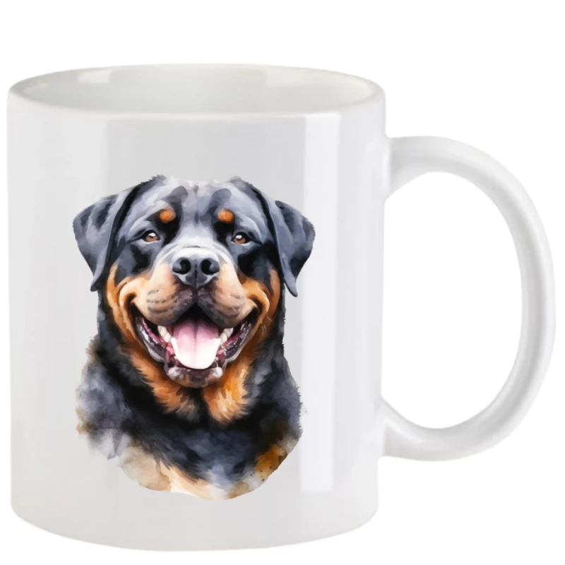 Tasse mit Rottweiler aquarell