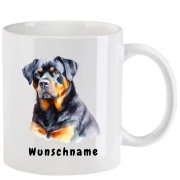 Tasse mit Rottweiler aquarell