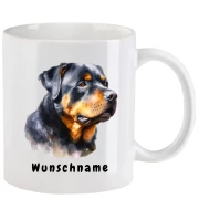 Tasse mit Rottweiler aquarell