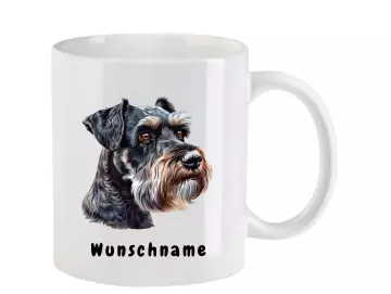 Tasse mit Schnauzer aquarell