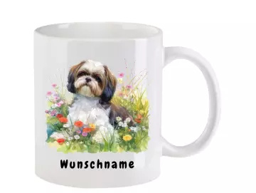 Tasse mit Shih Tzu aquarell Teil 2